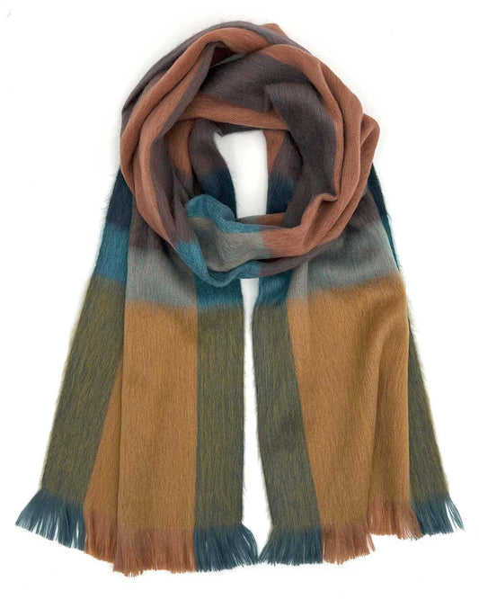 Alpaca Plaid Scarf- Rustic Dune