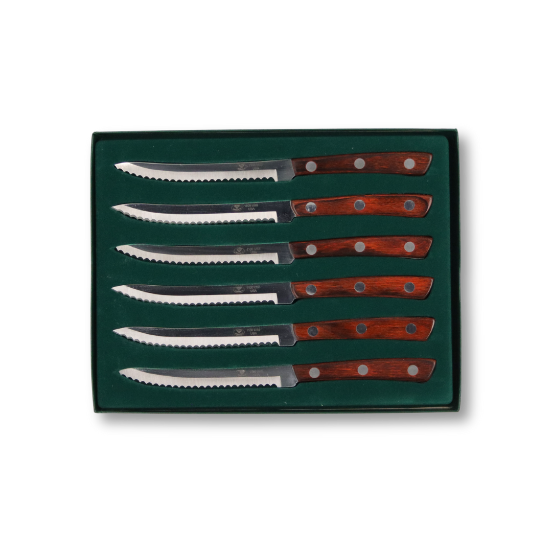 1100USS Rosewood Steak Knife Set