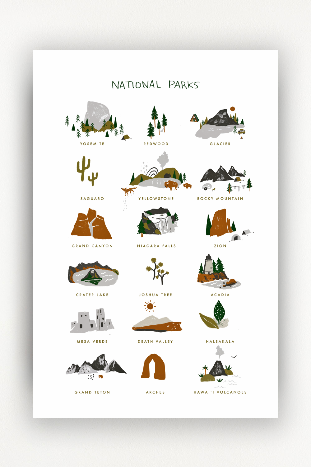 National Parks Art Print