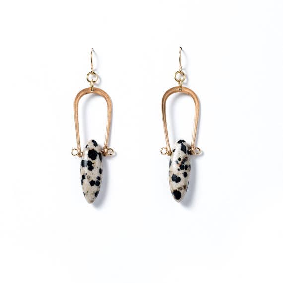 Dalmatian Jasper Amulet Earrings