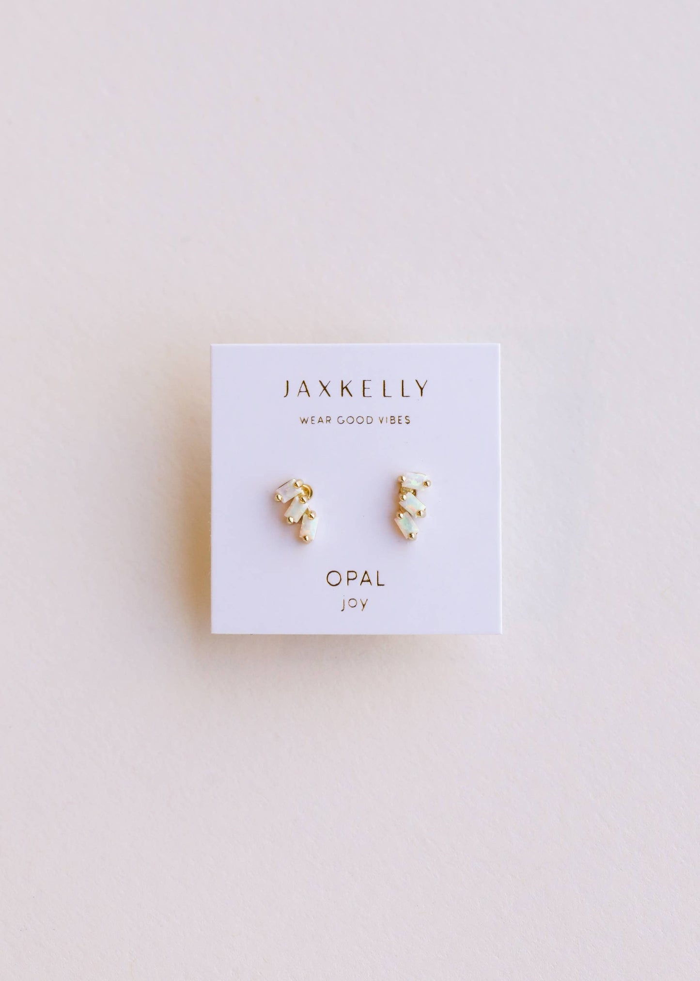 Offset White Opal Trio Earring