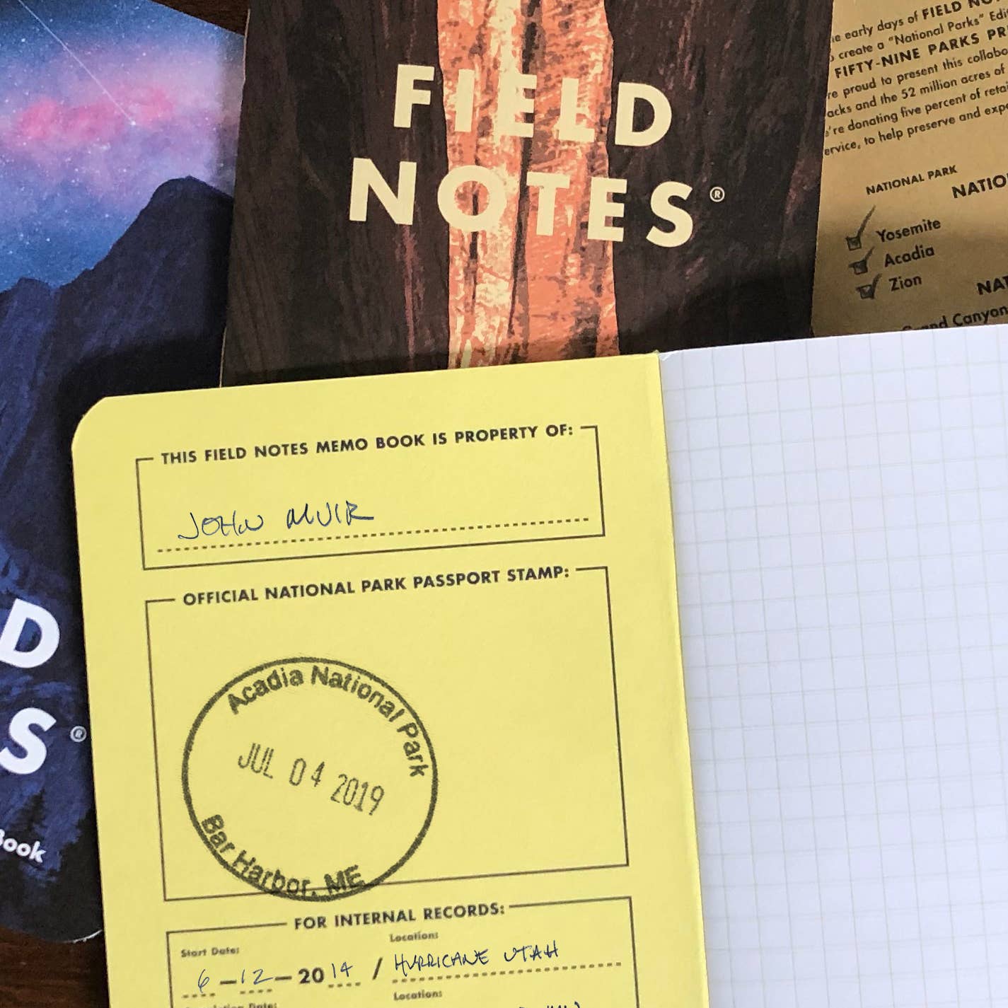 Field Notes National Parks - Series F