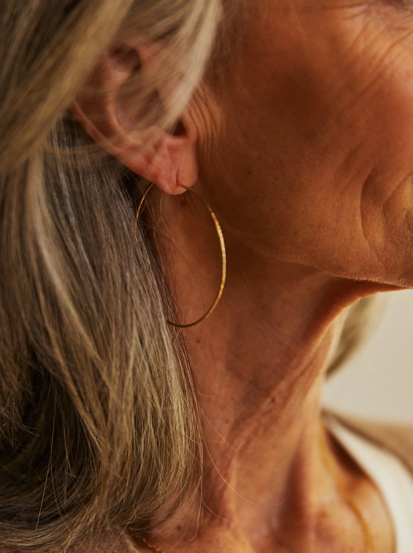 ABLE Minka Large Thin Hoop Earrings 2