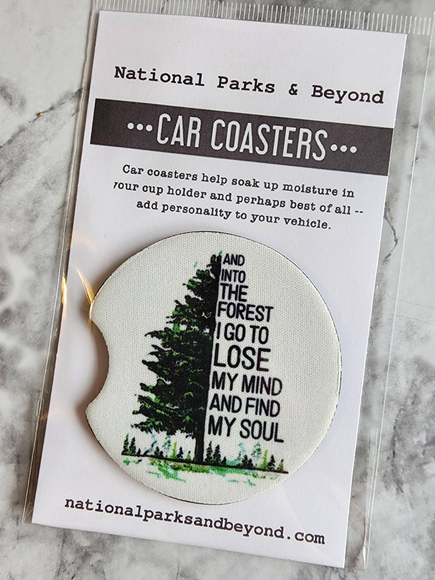 Into the Forest, I Go-Tree Neoprene Car Coaster Set