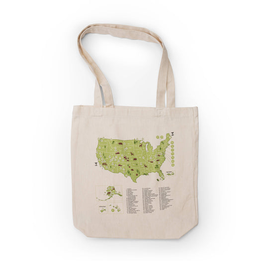 100% Cotton National Parks Color In Tote Bag